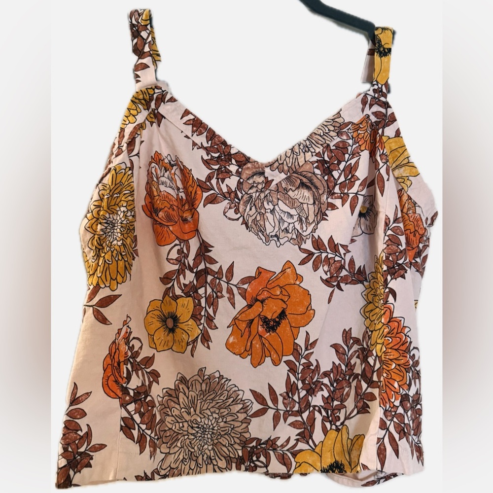 Lane Bryant Orange and Yellow Floral Camisole